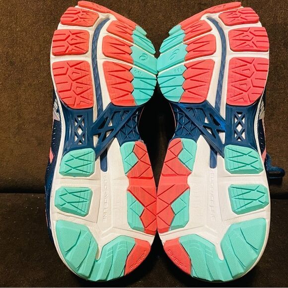 Asics GEL Kayano 23 Dark Navy Orange Turquoise running shoes 7.5 US 39 EUR - Picture 6 of 8